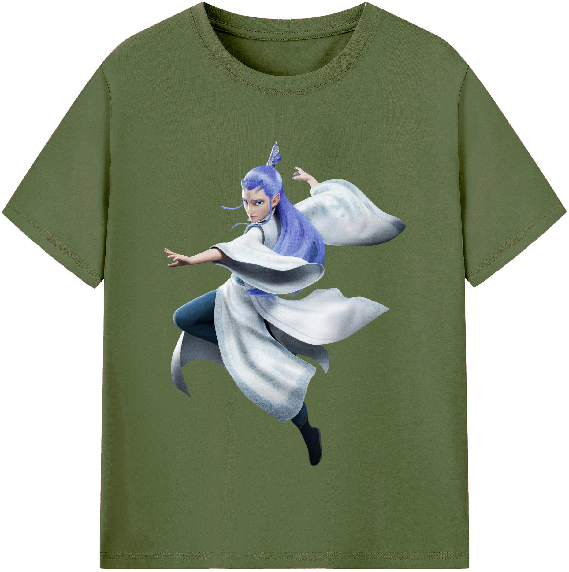 （画像用） Ne Zha 2 ナタ 魔童の大暴れ 綿100％半袖Tシャツ（フロントプリント）